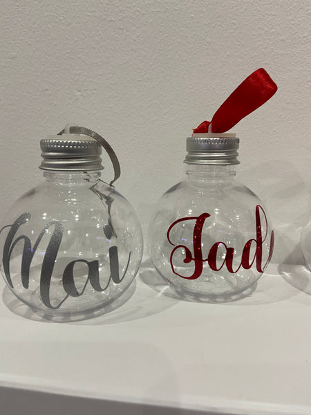 Personalised Christmas fillable bauble