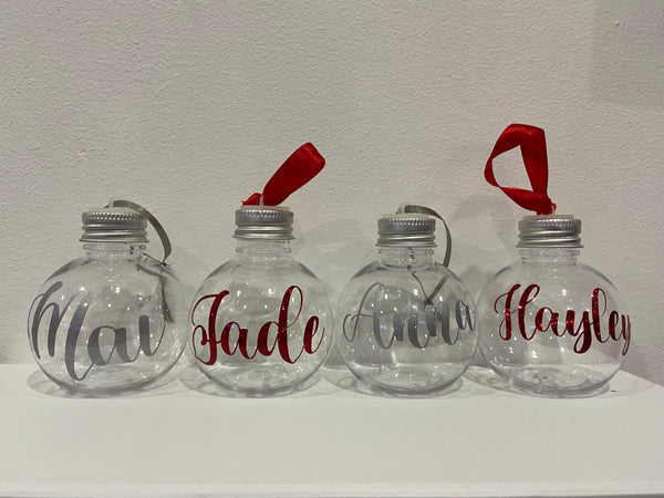 Personalised Christmas fillable bauble