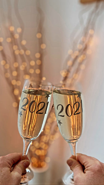 New years Eve glass 2023 glass decals with stars