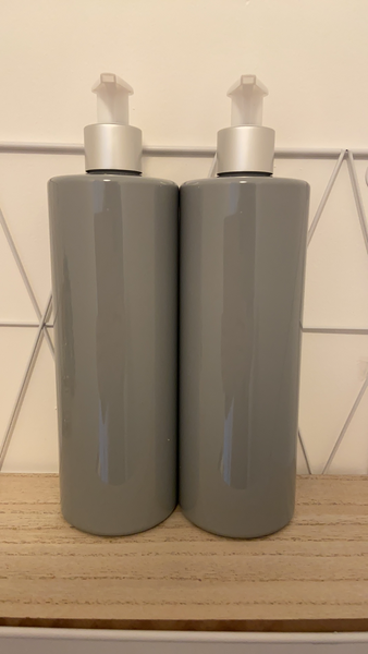 Personalized  Grey and silver 500ml  pump bottle