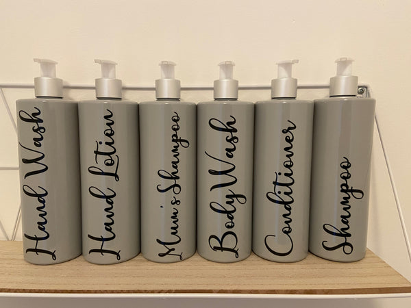 Personalized  Grey and silver 500ml  pump bottle