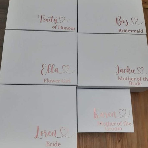 Wedding Day Gift Box  Name and Role Labels