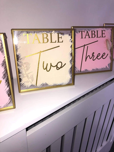 Wedding table numbers