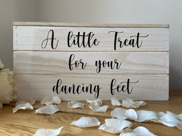 A little treat for your dancing feet sign sticker