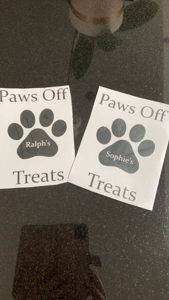 Pet treat's label