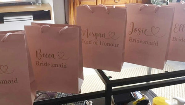 Wedding Day Gift Box  Name and Role Labels with or without heart