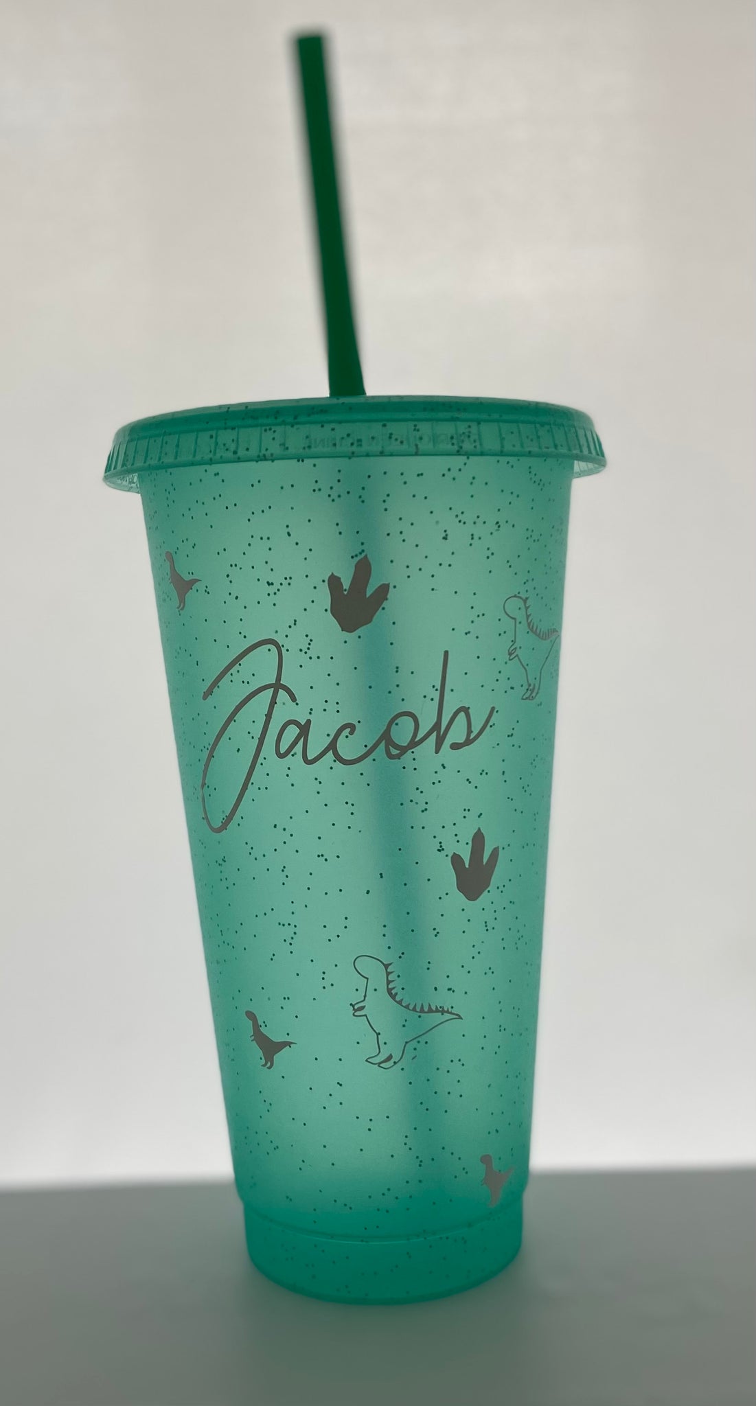 Personlised cup sticker with Dinosaurs