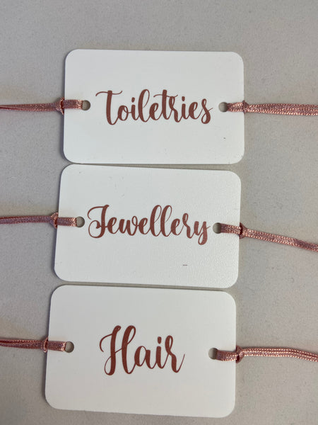 2 Loop Hole storage basket Tags - Wicker Basket Label Tag, Storage Box Stickers, Personalised Labels, loop tags