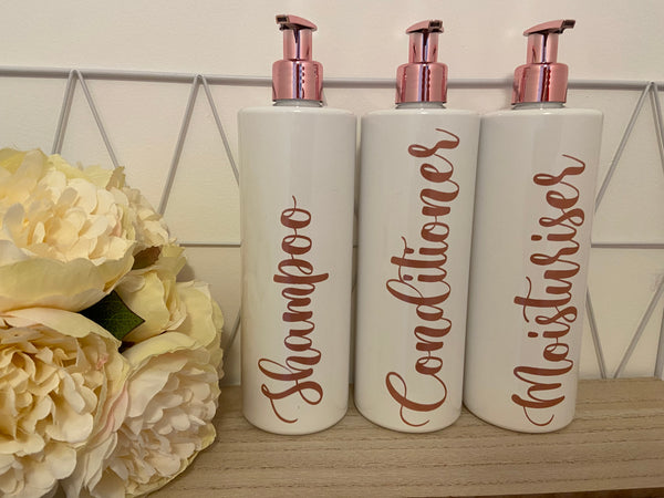 Personalized white rose gold  500ml  pump bottle