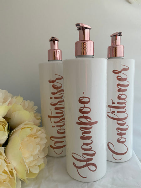 Personalized white rose gold  500ml  pump bottle