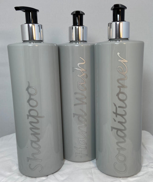 Personalized  Grey ,silver and black   500ml  pump bottle