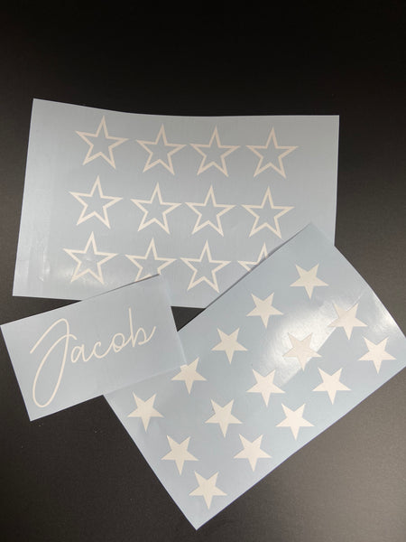 Personlised cup sticker with stars