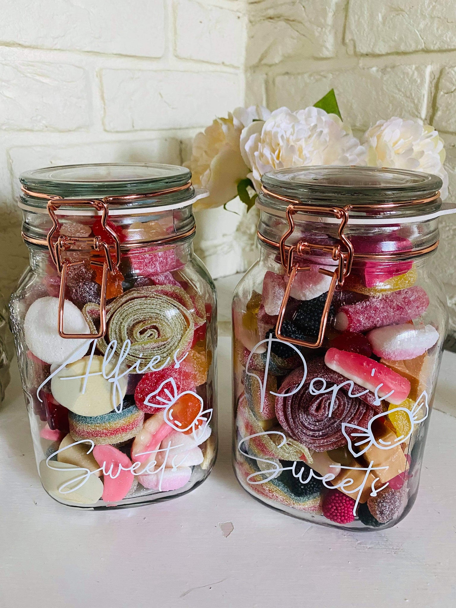 Personalised sweet jar labels