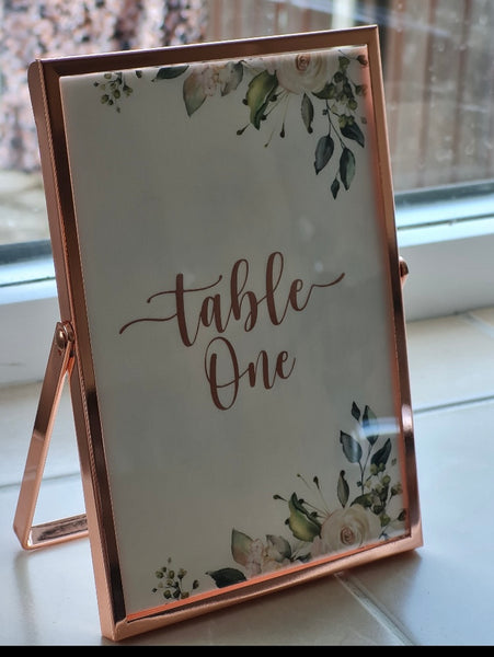 Wedding table numbers or names