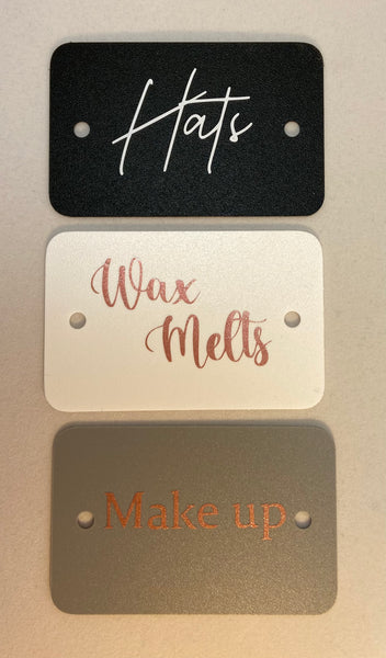 2 Loop Hole storage basket Tags - Wicker Basket Label Tag, Storage Box Stickers, Personalised Labels, loop tags