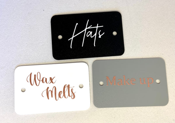 2 Loop Hole storage basket Tags - Wicker Basket Label Tag, Storage Box Stickers, Personalised Labels, loop tags