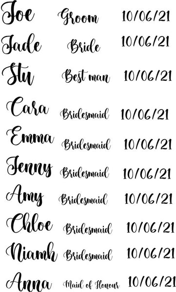 Wedding Day Hanger Labels