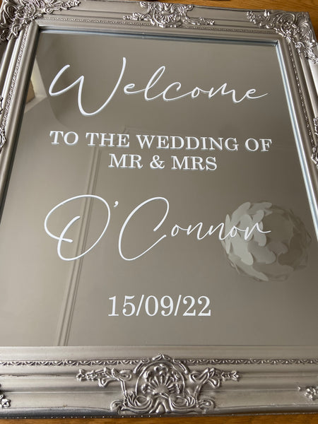 White 60cm Vinyl Decal Sticker for DIY Wedding Welcome Sign